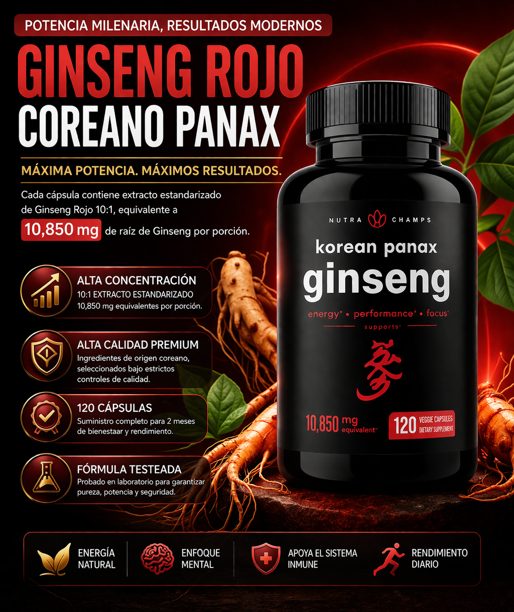 GINSENG  ROJO KOREANO PANAX 120 CAPSULAS