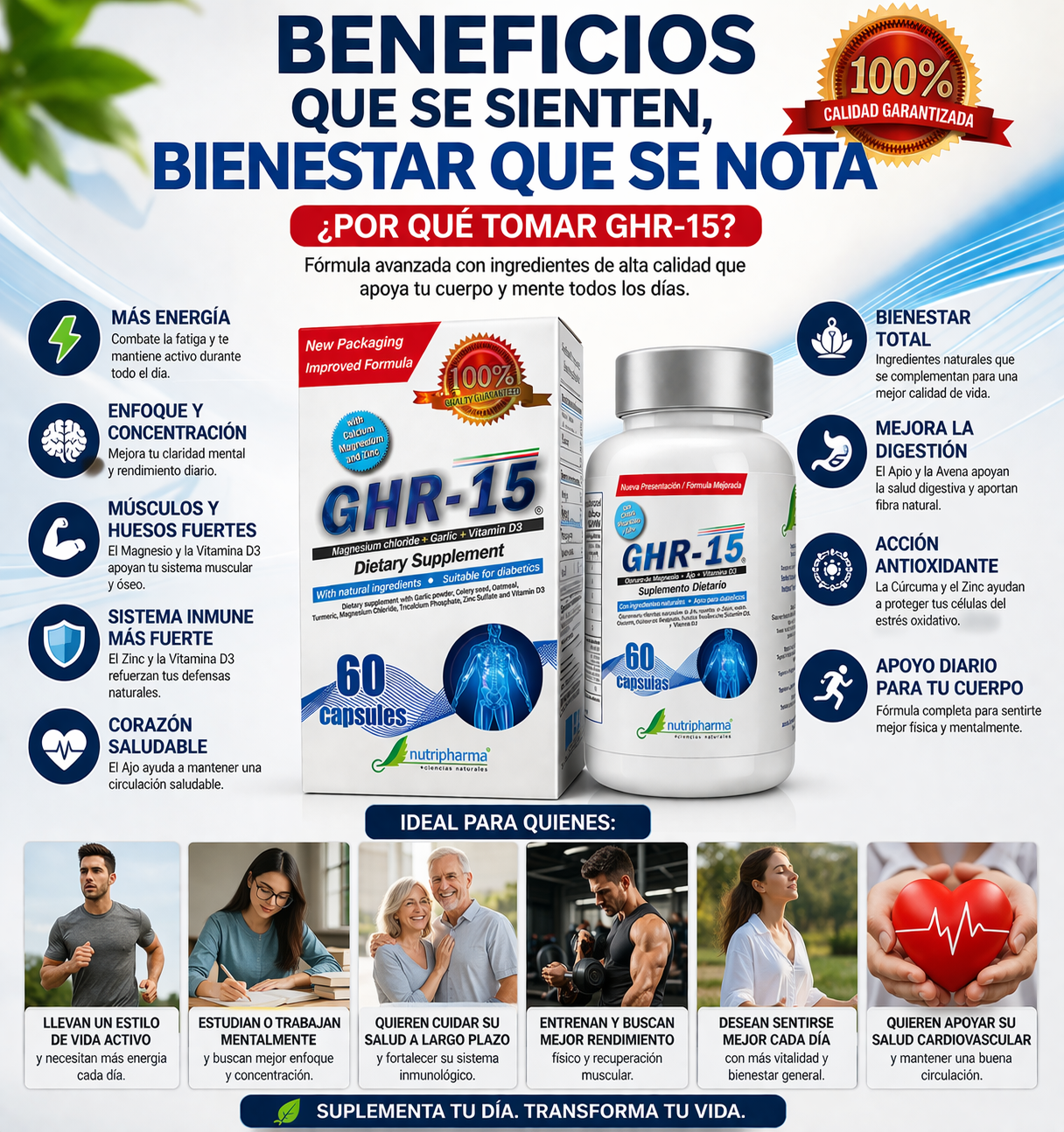 GHR R15 X 60 CAPSULAS HUESOS -Y ARTICULACIONES