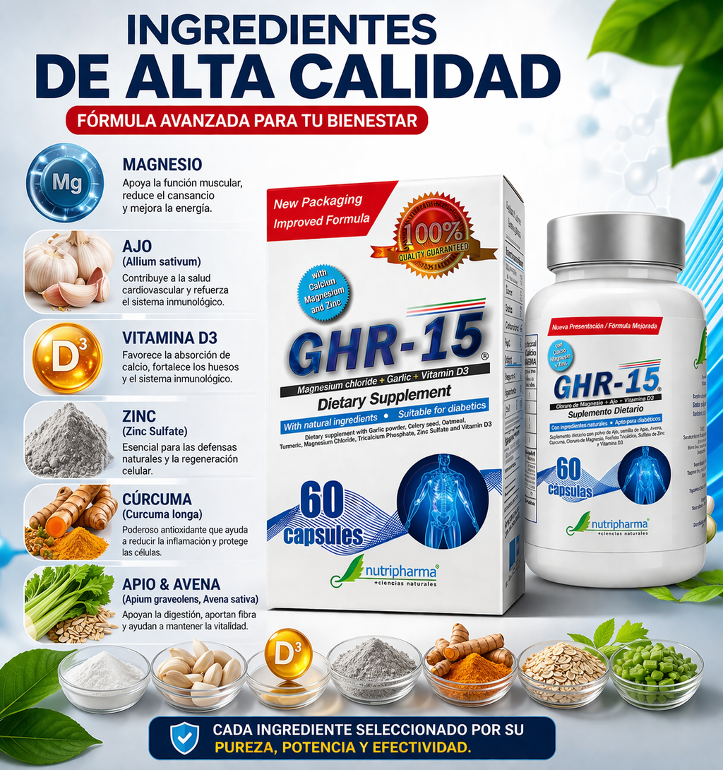 GHR R15 X 60 CAPSULAS HUESOS -Y ARTICULACIONES