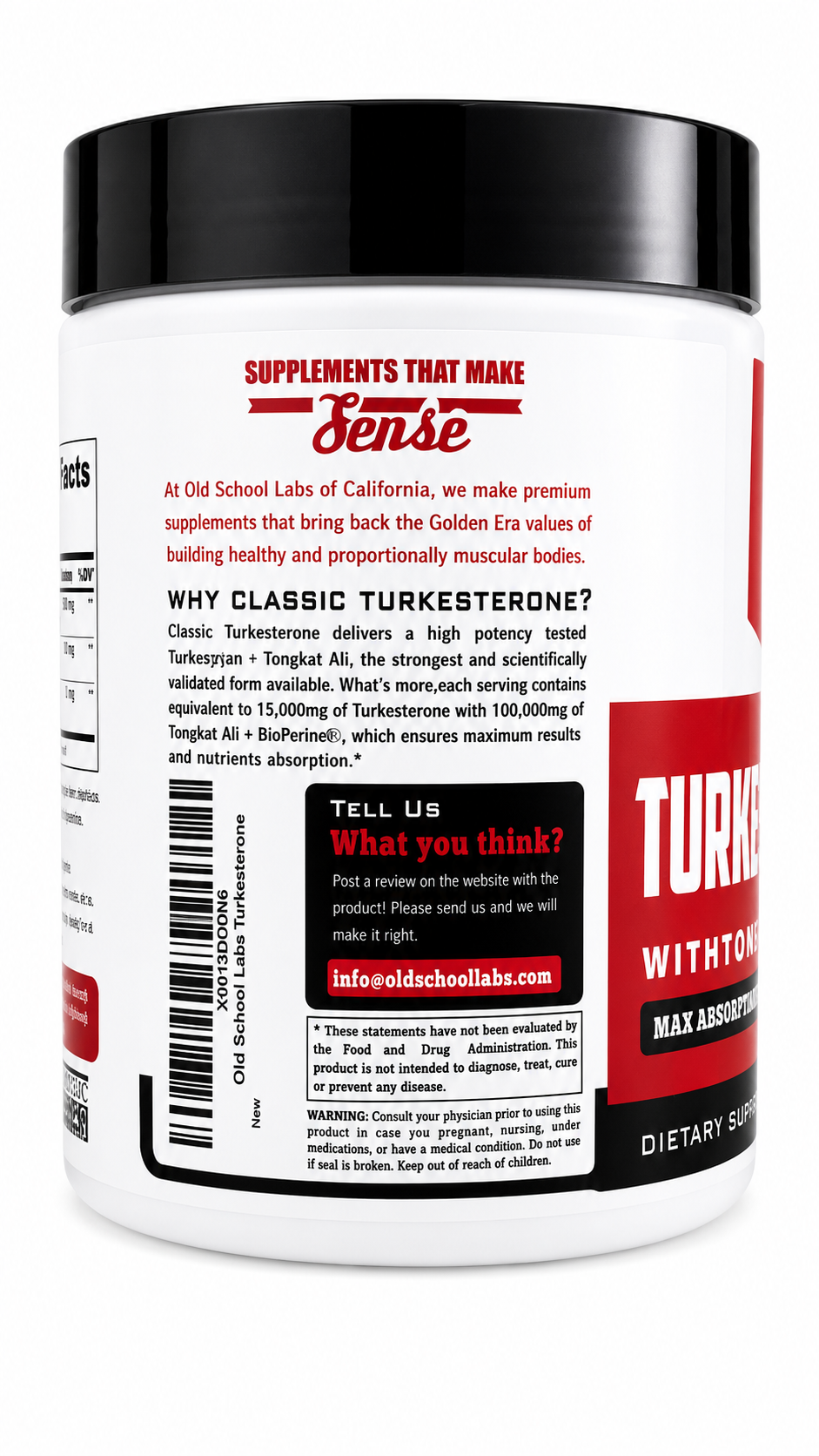 Turkesterone + Tongkat Ali 120 Cápsulas | Fuerza, Testosterona y Rendimiento