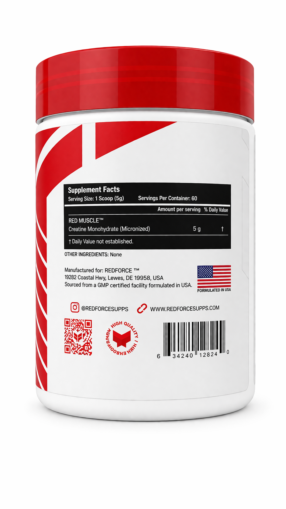 CREATINA MONOHIDRATADA RED MUSCLE X 5 GR