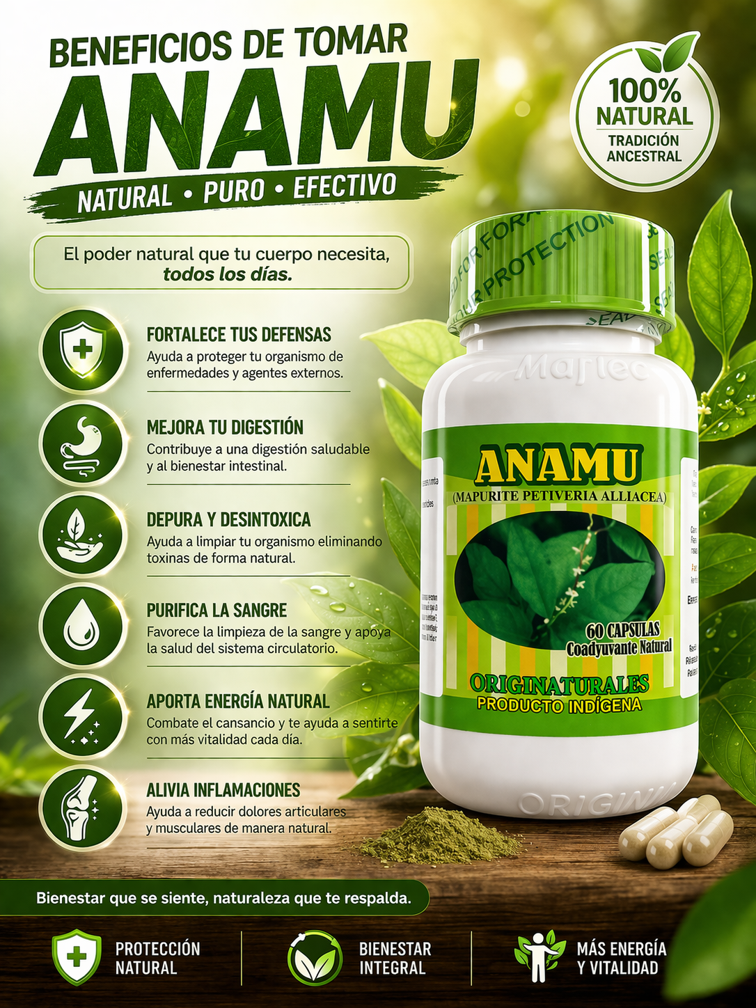 ANAMU X 500 MG X 60 CAPSULAS