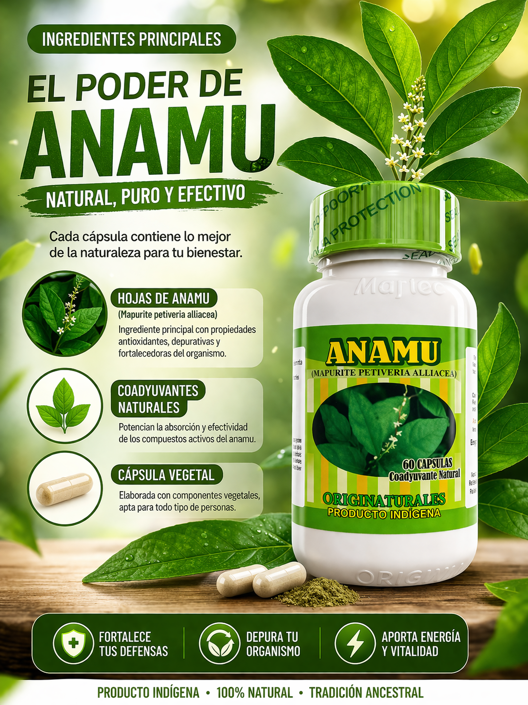 ANAMU X 500 MG X 60 CAPSULAS