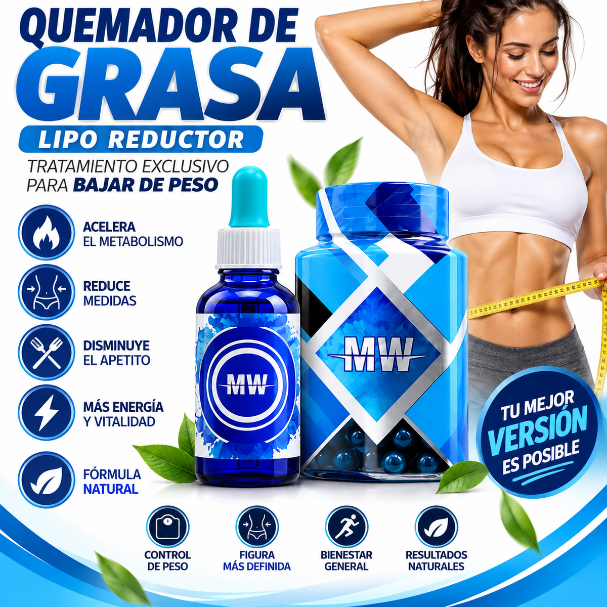 Quemador de Grasa Liporeductor MW | Termogénico Natural para Bajar de Peso