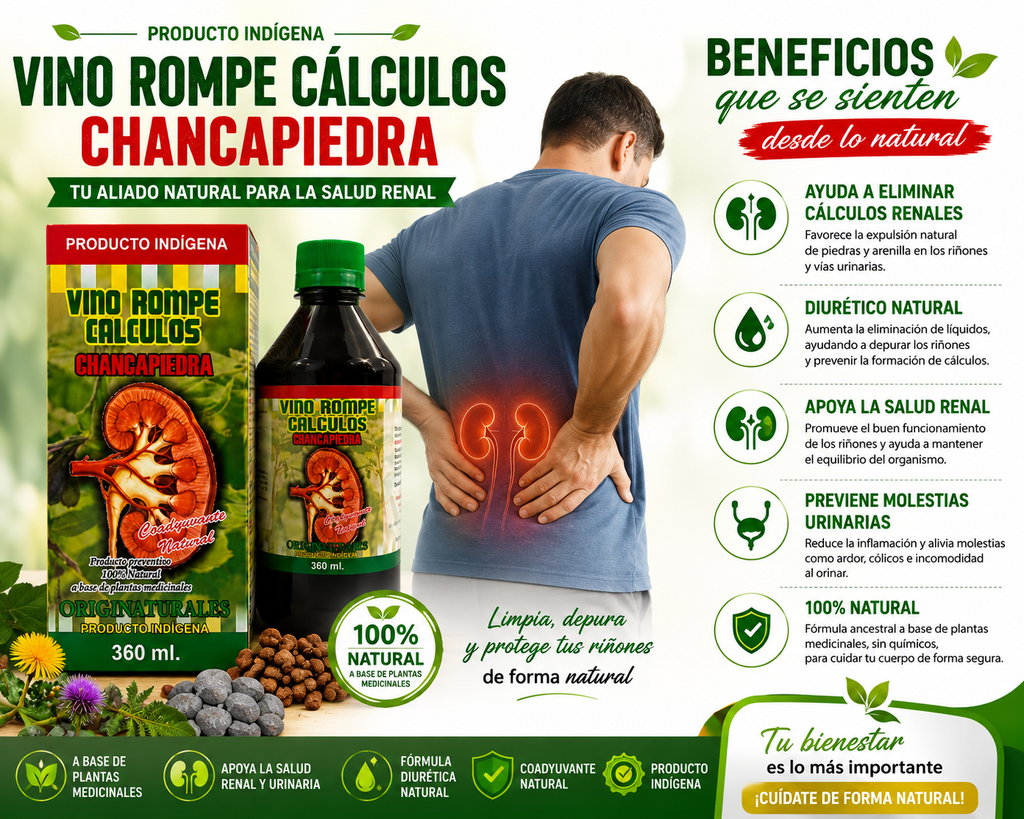 Vino Rompe Cálculos con Chancapiedra 360 ml | Mafloz